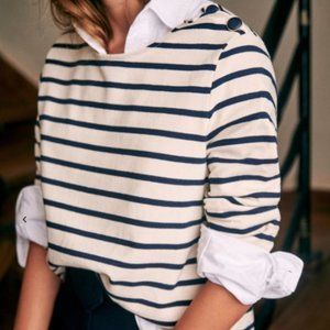 Sezane Colette Organic Cotton Striped Top